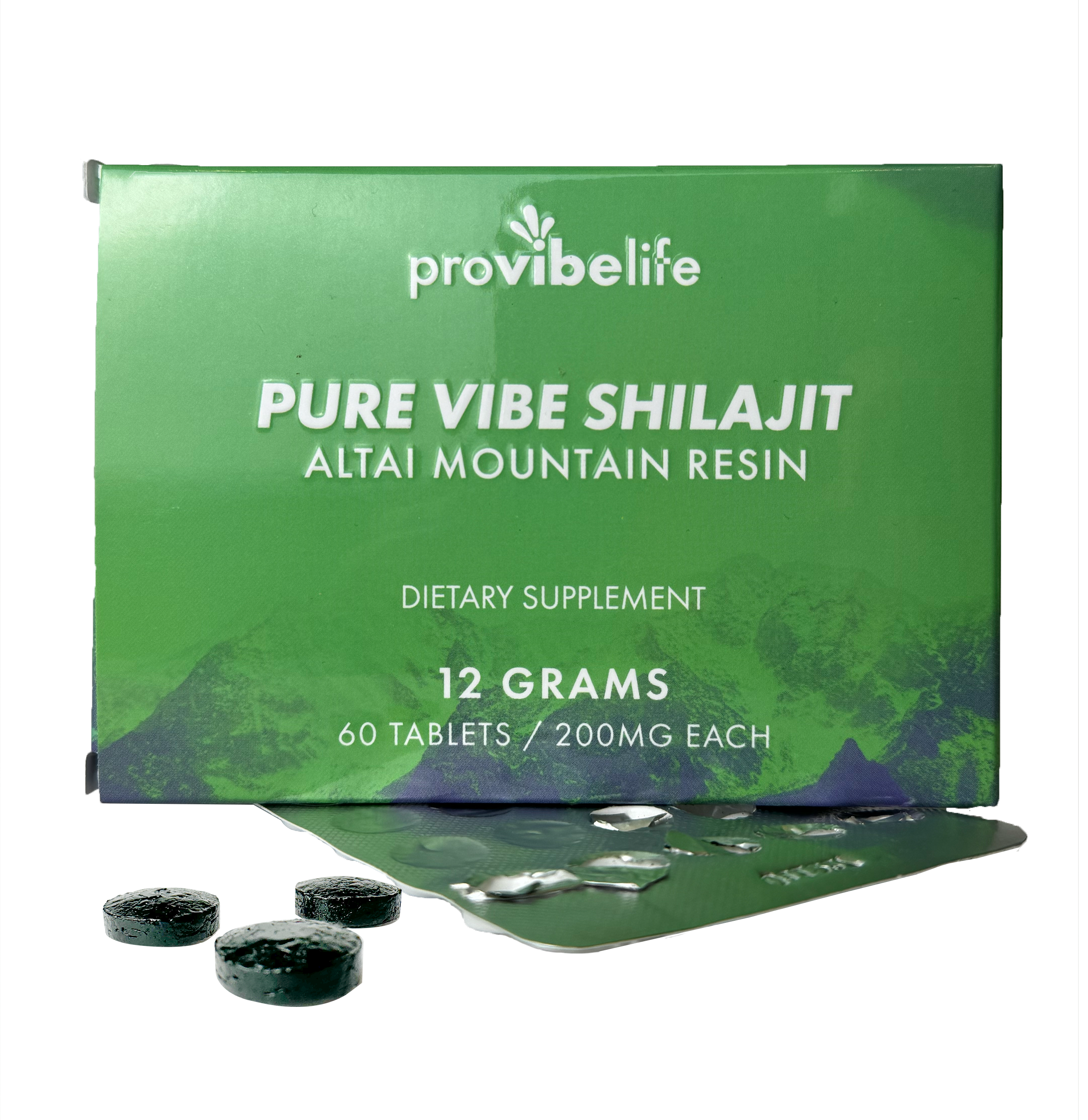 PURE VIBE Shilajit Tablets - 89% fulvic substances (12g, 24g, 48g)