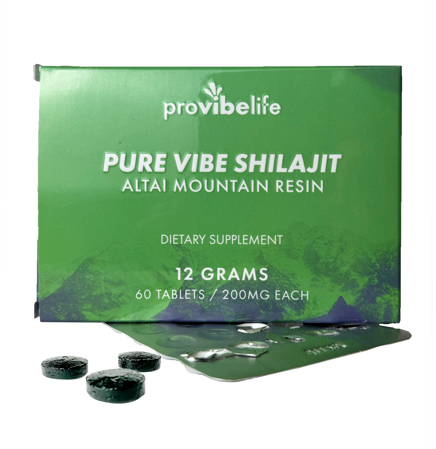 PURE VIBE Shilajit Tablets - 89% fulvic substances (12g, 24g, 48g)